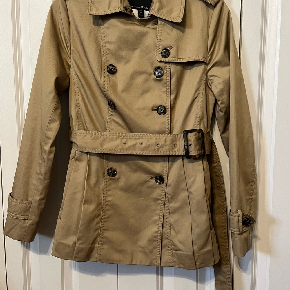 Banana Republic Tan Trench Coat with Belted Waist